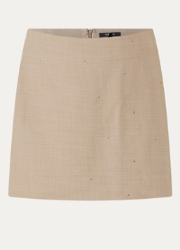 NIKKIE Dames Reimio minirok met strass in de kleur Zand