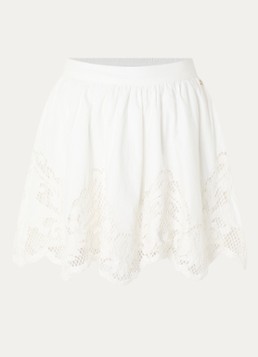 NIKKIE Dames Rabano mini A-lijn rok met broderie in de kleur Wit