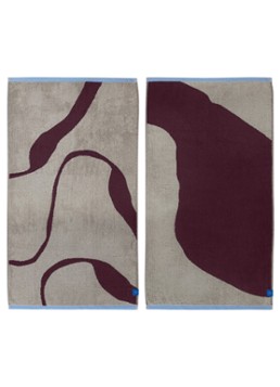 Mette Ditmer Nova Arte gastendoek - 55 x 40 cm set van 2 Bordeauxrood - Deal