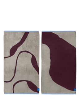 Mette Ditmer Nova Arte gastendoek - 90 x 50 cm set van 2 Bordeauxrood - Deal
