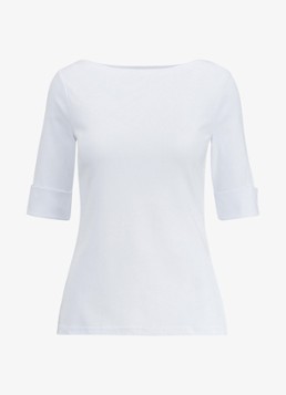Ralph Lauren Dames Top met boothals in de kleur White / wit