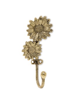 Doing Goods Breezy Double Daisy wandhaak 12 cm Goud - Deal