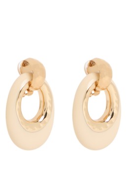 Gas Bijoux Dames Selva oorclips verguld in de kleur Gebroken wit, maat: Clip-on