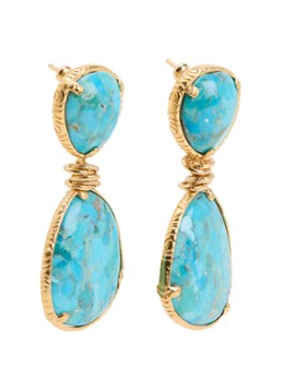 Gas Bijoux Dames Silia oorstekers verguld in de kleur Turquoise, maat: Steker
