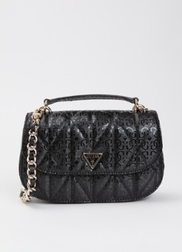 GUESS Dames Aldina handtas met logoprint en afneembare schouderriem