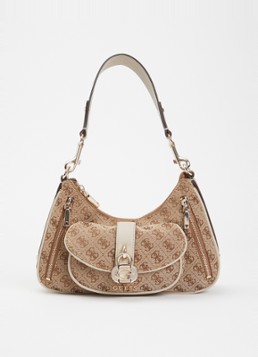 GUESS Dames Jessa schoudertas met logoprint en afneembare schouderriem