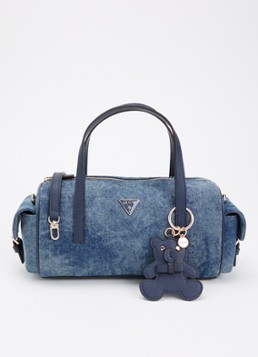 GUESS Dames Kassie handtas van denim met tasbedel en afneembare schouderriem