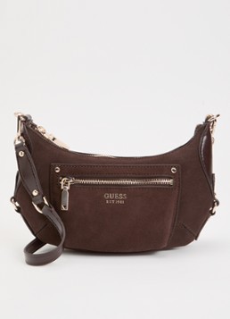 GUESS Dames Marsha Mini crossbodytas van suède met leren details