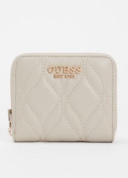 GUESS Dames Maxine Small portemonnee met quilt patroon in de kleur Donkerbeige, maat: 1SZ