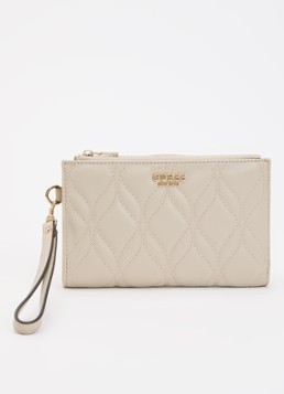 GUESS Dames Maxine portemonnee met logo en quilt patroon in de kleur Donkerbeige, maat: 1SZ