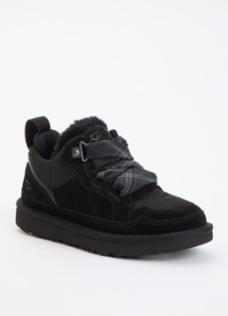 UGG Jongens Lowmel sneaker met suede details in de kleur Zwart, maat: 32,5