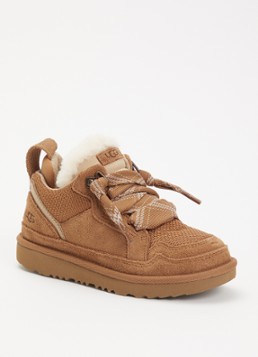 UGG Meisjes Lowmel sneaker met suede details in de kleur Cognac, maat: 35