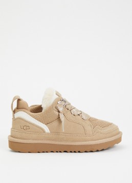 UGG Meisjes Lowmel sneaker met suède details in de kleur Donkerbeige, maat: 22