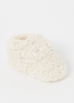 UGG Meisjes Bixbee babyslofje van imitatiebont in de kleur Creme, maat: 18