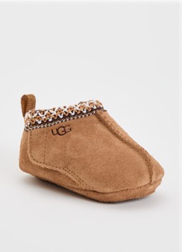 UGG Meisjes Tasman babyschoentje van suède met logo in de kleur Cognac, maat: 20.5