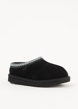 UGG Meisjes Tasman instapper van suède met schapenwol in de kleur Zwart, maat: 28.5