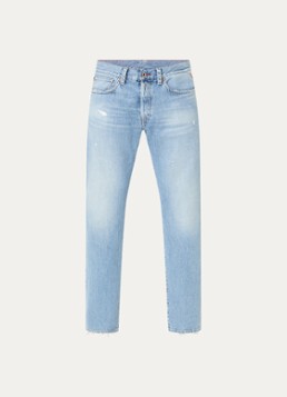 Replay Dames Deryck straight leg jeans met lichte wassing in de kleur Indigo, maat: W29/L32