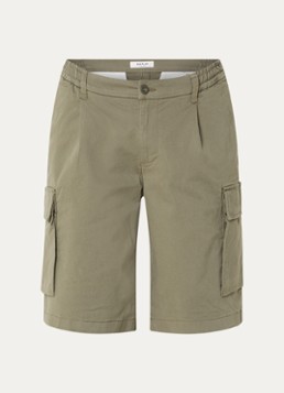 Replay Heren Wide fit korte cargobroek met klepzakken in de kleur Olijfgroen, maat: 34