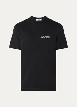 Replay Heren T-shirt met logoborduring in de kleur Zwart, maat: L