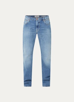 Replay Heren Aideen straight leg jeans met lichte wassing in de kleur Indigo, maat: W30/L32