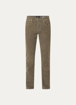 Replay Heren Grover straight fit chino van corduroy in de kleur Khaki, maat: W34/L32