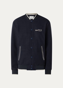 Replay Heren Baseball jack in wolblend met steekzakken in de kleur Donkerblauw, maat: L