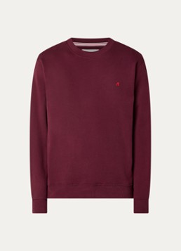 Replay Heren Sweater met logoborduring in de kleur Bordeauxrood, maat: S