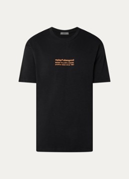 Replay Heren T-shirt met front- en backprint in de kleur Zwart, maat: XL