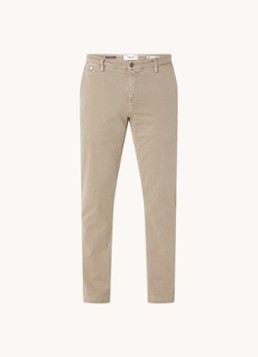 Replay Heren Benni straight fit chino met steekzakken in de kleur Khaki, maat: W31/L32