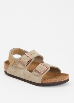 Birkenstock Meisjes Milano sandaal van suède in de kleur Taupe, maat: 32