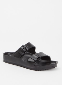 Birkenstock Jongens Arizona EVA slipper met gespdetail in de kleur Zwart, maat: 29