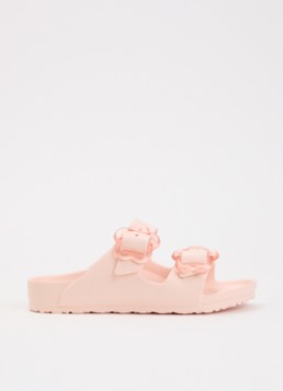 Birkenstock Meisjes Arizona Flower Eva sandaal met gespdetail in de kleur Lichtroze, maat: 31