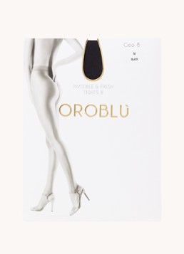 Oroblu Dames Geo panty in 8 denier in de kleur Zwart, maat: S