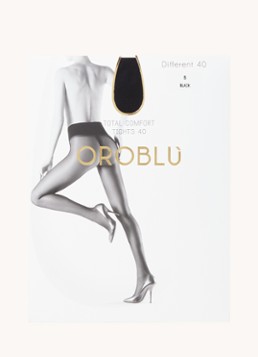 Oroblu Dames Different panty in 40 denier in de kleur Zwart, maat: S