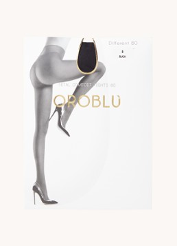 Oroblu Dames Different panty in 80 denier in de kleur Zwart, maat: S