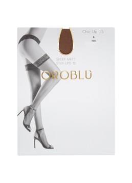 Oroblu Dames Chic hold-ups in 15 denier in de kleur Hazelnootbruin, maat: S