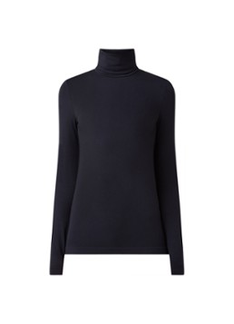 Wolford Dames Aurora longsleeve van jersey met col in de kleur Donkerblauw