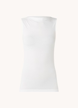 Wolford Dames Aurora mouwloze top met boothals in de kleur Wit