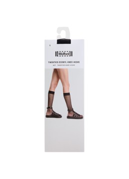 Wolford Dames Twenties Enonyl kniekousen in de kleur Zwart