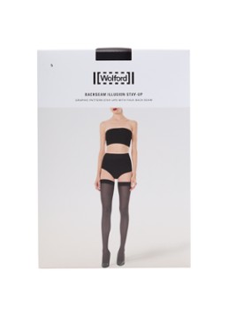 Wolford Dames Backseam Illusion stay ups in 30 denier in de kleur Zwart