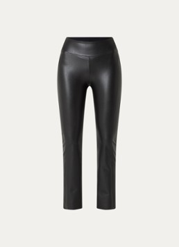 Wolford Dames Edie high waist slim fit broek van imitatieleer in de kleur Zwart