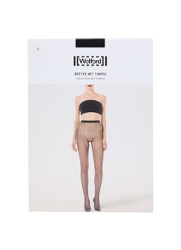 Wolford Dames Netpanty met stippenmotief in de kleur Zwart