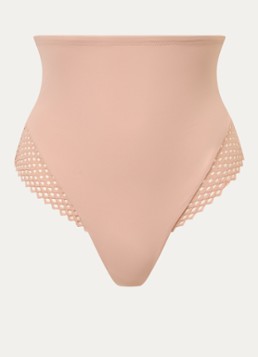 Wolford Dames Romantic high waisted corrigerende hipster met opengewerkt dessin in de kleur Beige