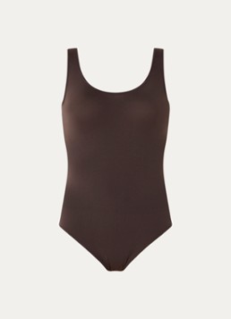 Wolford Dames Corrigerende body met ronde hals in de kleur Donkerbruin