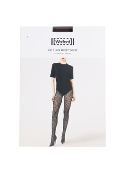Wolford Dames Rose Lace Effect netpanty in de kleur Donkerbruin