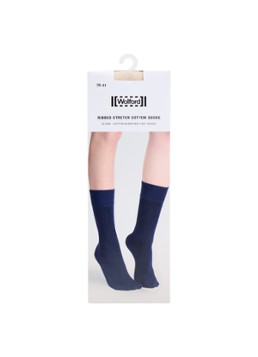 Wolford Dames Stretch ribgebreide sokken in katoenblend in de kleur Creme