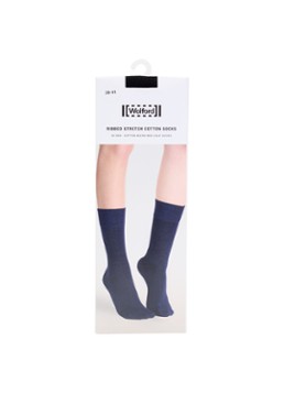 Wolford Dames Stretch ribgebreide sokken in katoenblend in de kleur Zwart