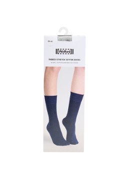 Wolford Dames Stretch ribgebreide sokken in katoenblend in de kleur Grijsmele
