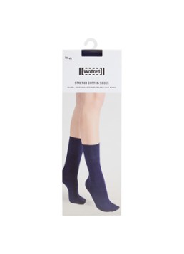 Wolford Dames Stretch sokken in katoenblend in de kleur Donkerblauw