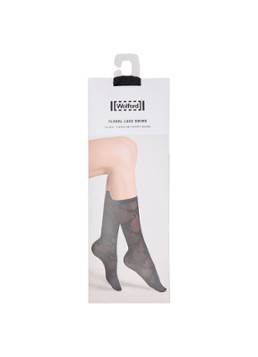 Wolford Dames Floral Lace sokken van kant in de kleur Zwart